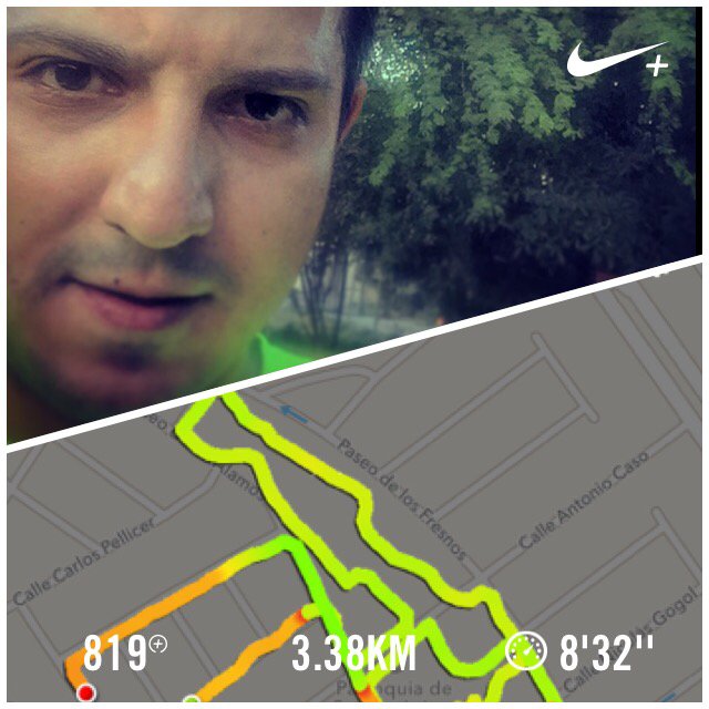 RigoMtyOficial's tweet photo. Acabo de correr 3.38 km a un ritmo de 8'32''/km con Nike+. https://t.co/Z3tP7LPfVs #nikeplus https://t.co/0W0fLQfdBL