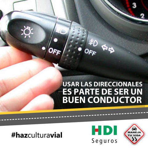 Usar las direccionales es muestra de ser buen conductor y también ceder el paso a quien lo pida.