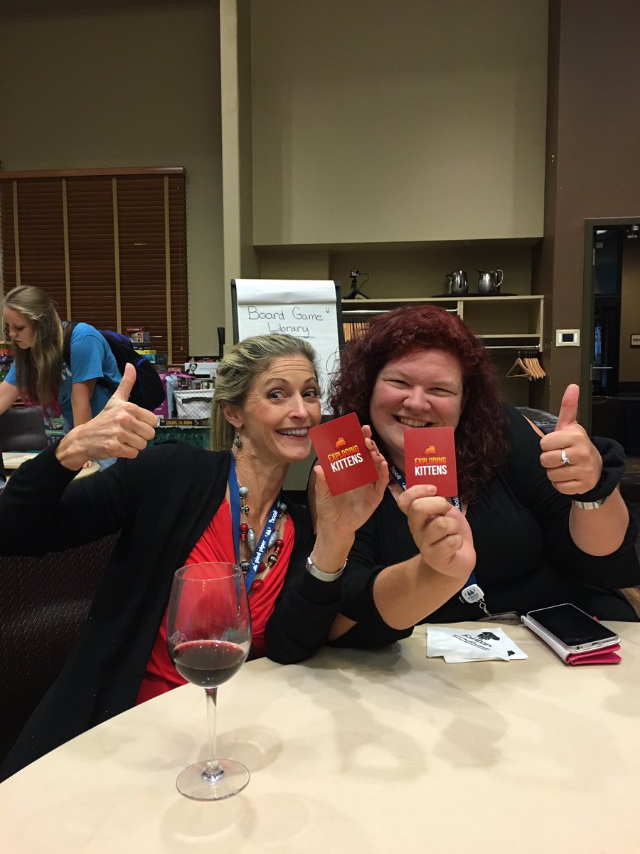 bwilken's tweet photo. Winners of exploding kittens! @ #ThatConference @NancyLGaines @HeatherTooill https://t.co/kPneESpx7s