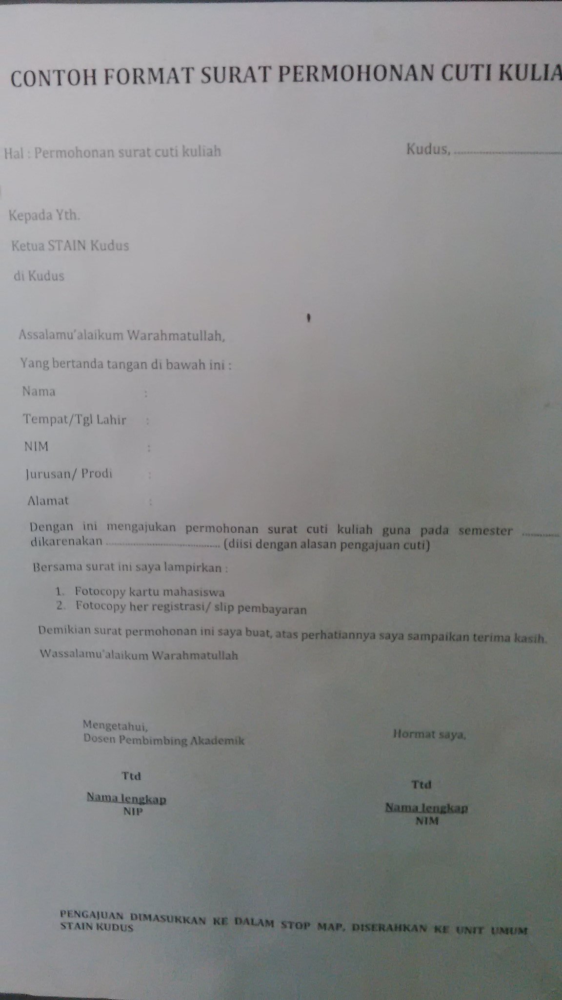 Akademik Stain Kudus On Twitter Ini Contohnya Surat