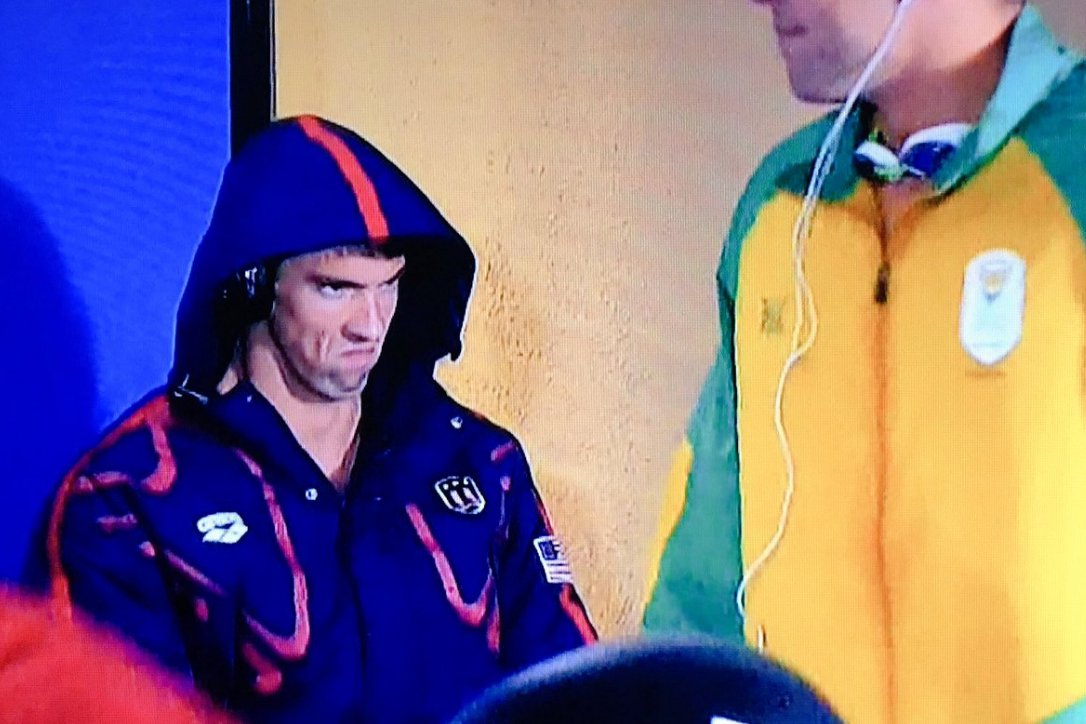 zane0922's tweet photo. Michael Phelps went full potato. #Rio2016 https://t.co/sGxeNZvDl8
