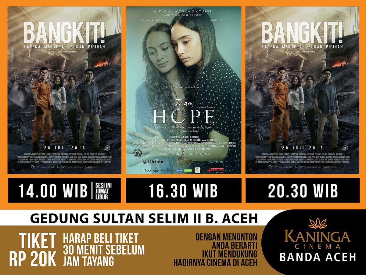AcehCinema's tweet photo. Periksa jam tayang Kaninga Cinema B. Aceh sore dan malam ini. https://t.co/3h4GakFpqh