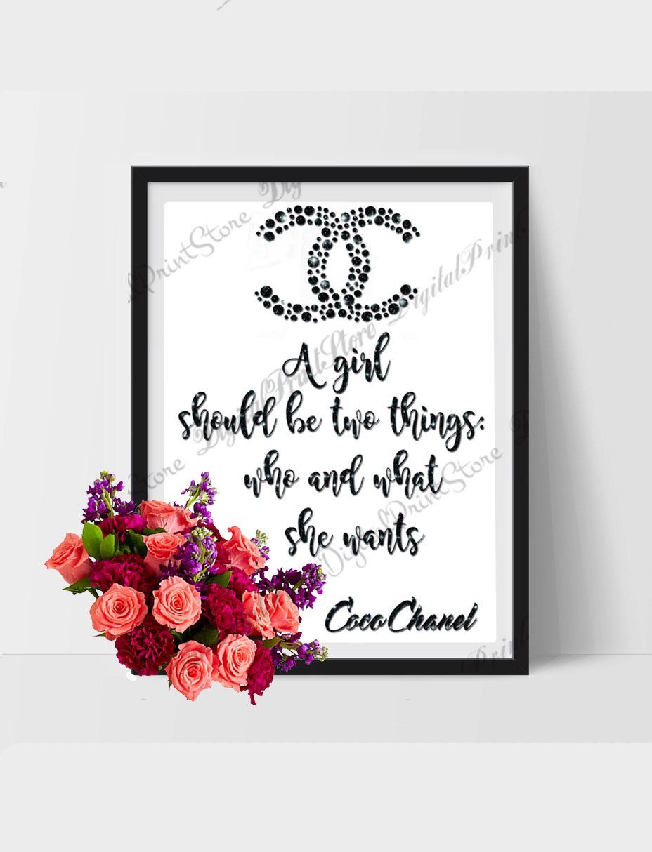 Coco Chanel Quote A Girl Should Be Two Things Who And What She Wants Custom  Wall Decal Vinyl Sticker Art Lettering 10 Inches X 20 Inches