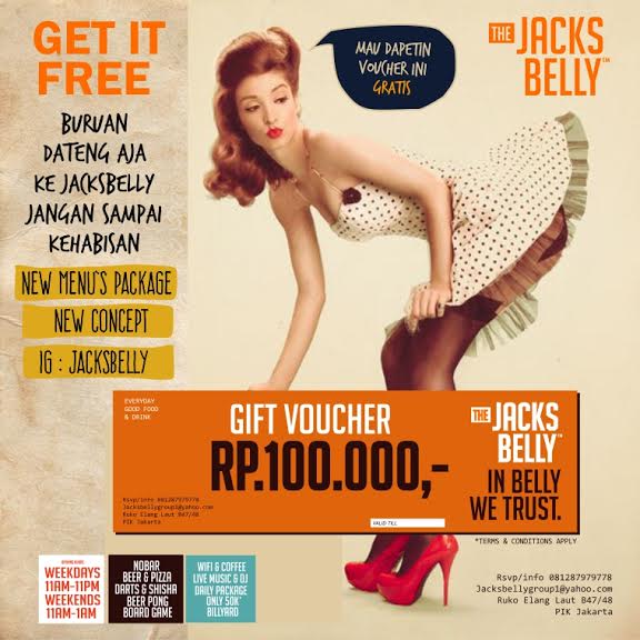 DOUBLE BENEFITS dari PIKINFO X Jacks Belly. Dgn total Rp. 225.000 loh, yuk save your money pikinfo.com/pik-happening/…