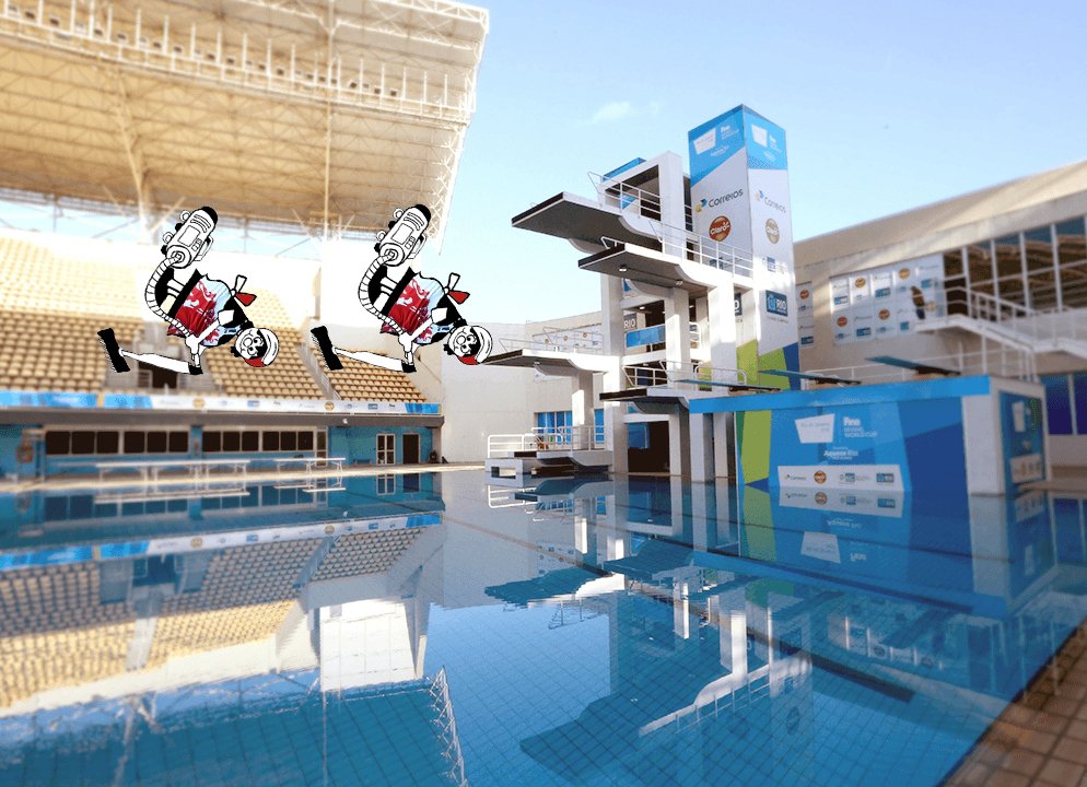 I thought I'd have a go at the synchronised diving (while vacuuming)