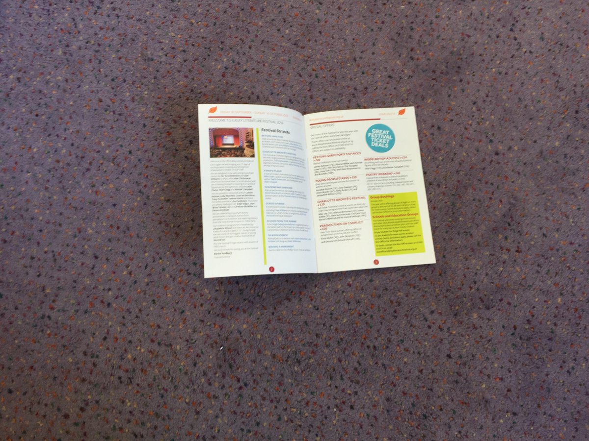 ilkleylitfest's tweet photo. This morning the programmes have arrived...But we’re going to make you wait til Thursday to get a proper look! https://t.co/HzsJ6zcEQJ