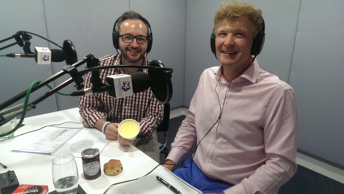 unturnedagency's tweet photo. In the studio for #AfternoonTeaWeek with @willtorrent and Nicholas Rodda, MD of @Roddas_Cream. Get the kettle on! https://t.co/CUxWGipeey