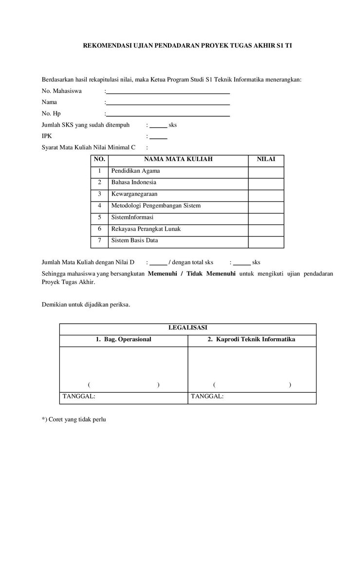 Kampus1UTY's tweet photo. #FORMULIR PENDAFTARAN PENDADARAN TA PRODI TEKNIK INFORMATIKA https://t.co/dOOMobEiRR