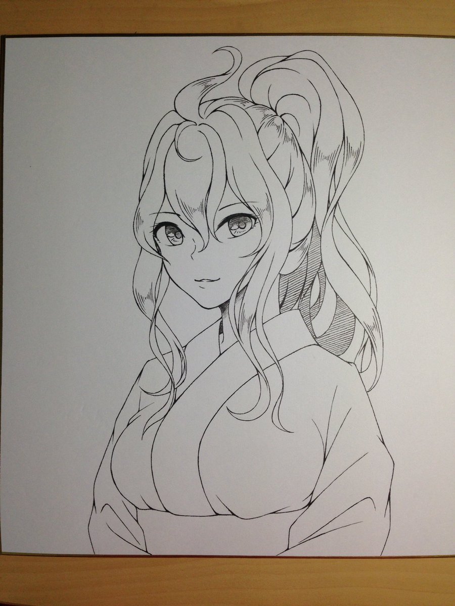 夏コミに持っていく色紙描けました!僕は水着より浴衣なんですよ!!! 