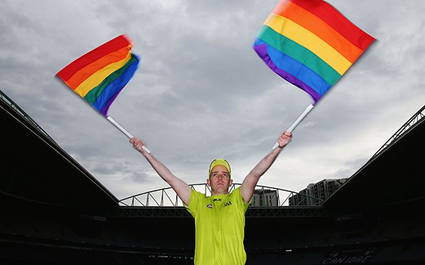 pedestriandaily's tweet photo. AFL reveals the rainbow goal umpire flags for this weekend's historic 'Pride Game': https://t.co/INlCTZyA4i https://t.co/kGoJIdVNj1