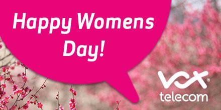 VoxTelecom's tweet photo. Today we are celebrating women. Happy Women's day to all the beautiful ladies! #Women'sday #VoxTelecom https://t.co/VkHCZ2as56