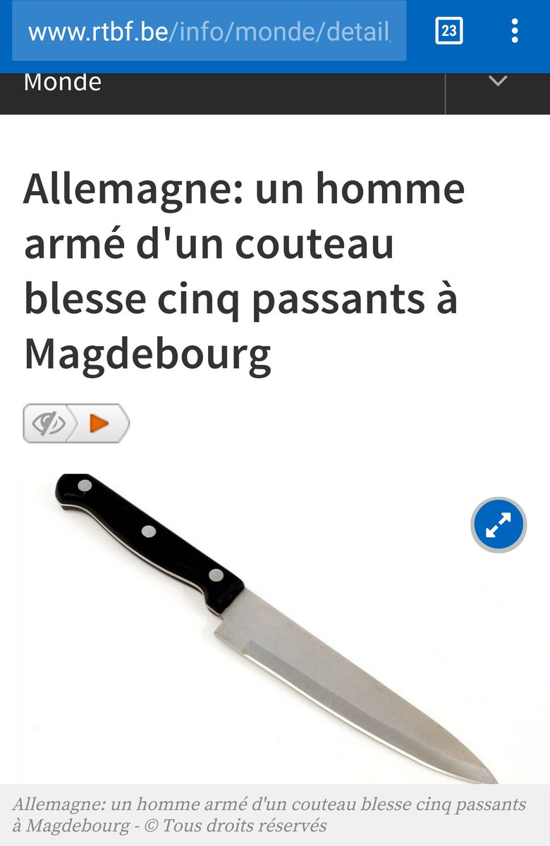 ornikkar's tweet image. .@RTBFinfo a eu la bonne idée d'illustrer son article d'1 photo de couteau.
Au cas où on ne saurait pas ce que c'est