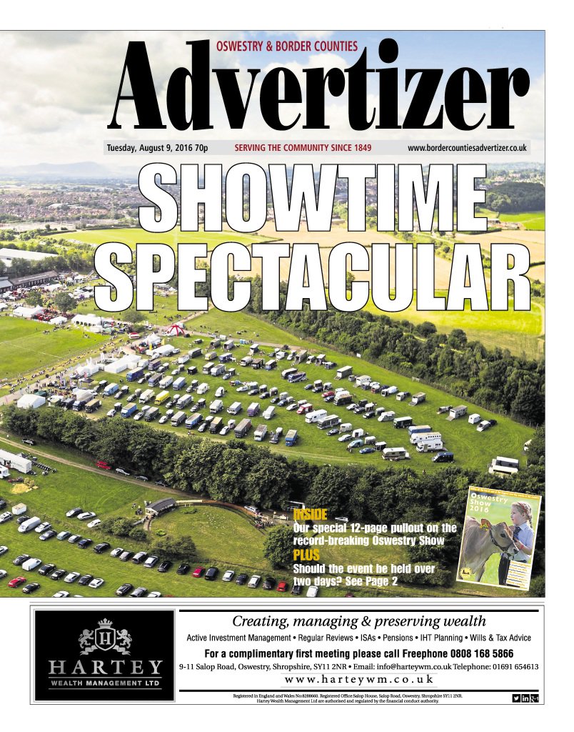 FRONT PAGE: Your latest Advertizer is out now, priced 70p, including 12-page <a href="/OswestryShow/">Oswestry Show</a> pullout #ShropLL