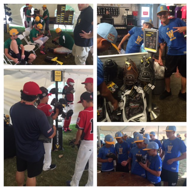 EastonBaseball's tweet photo. Gear on gear on gear! We are hooking up the LLWS players! #EastonLLWS #PoweredByEaston https://t.co/K9hu0ziTbu