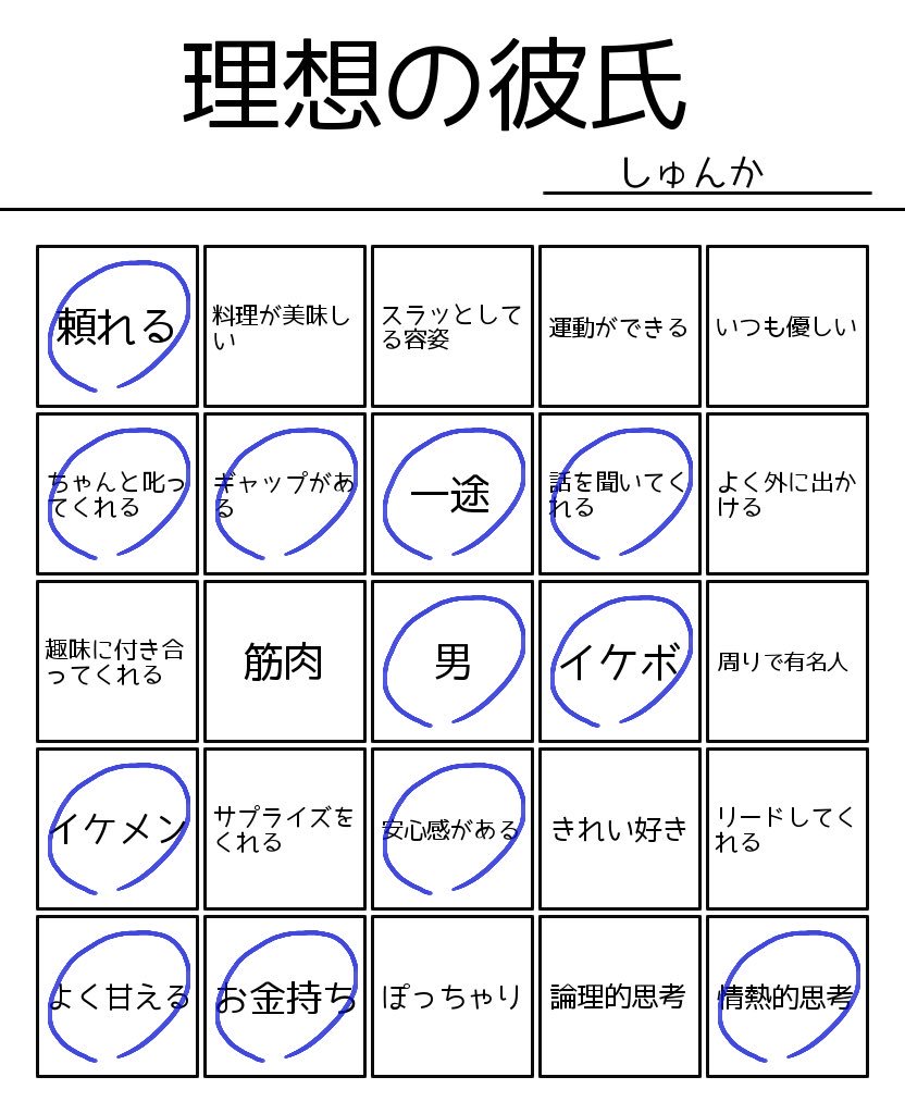 Puｰ Pa Twitter めけぽんビンゴ 彼氏に求める絶対条件ビンゴ 理想の彼女 理想の彼氏 彼女に求める絶対条件ビンゴ