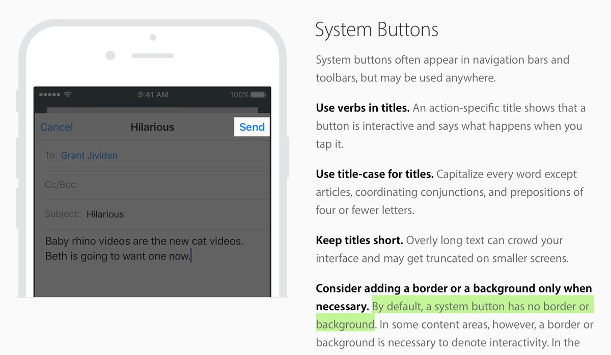 LukeW's tweet image. Even Apple “breaks” their guidelines for improved clarity/usability. Consistency isn’t the goal. Predictability is.