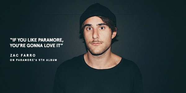 paramorenetnews's tweet image. 'If you like Paramore, you're gonna love it' - Zac Farro about #Paramore5thAlbum
More at bit.ly/2bDtJhU