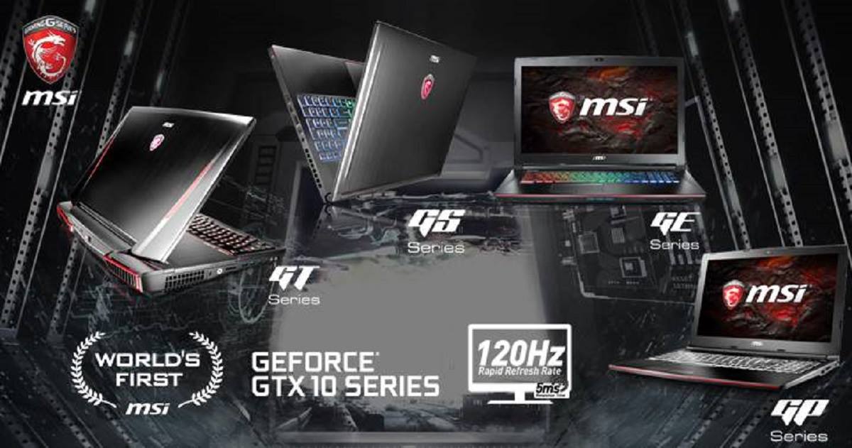MSI_ES's tweet photo. Los primeros portátiles gaming del mundo con Ready @nvidia GeForce® GTX 10 y refresco de pantalla a 120Hz/5ms #MSI https://t.co/H0ujQMhfWQ