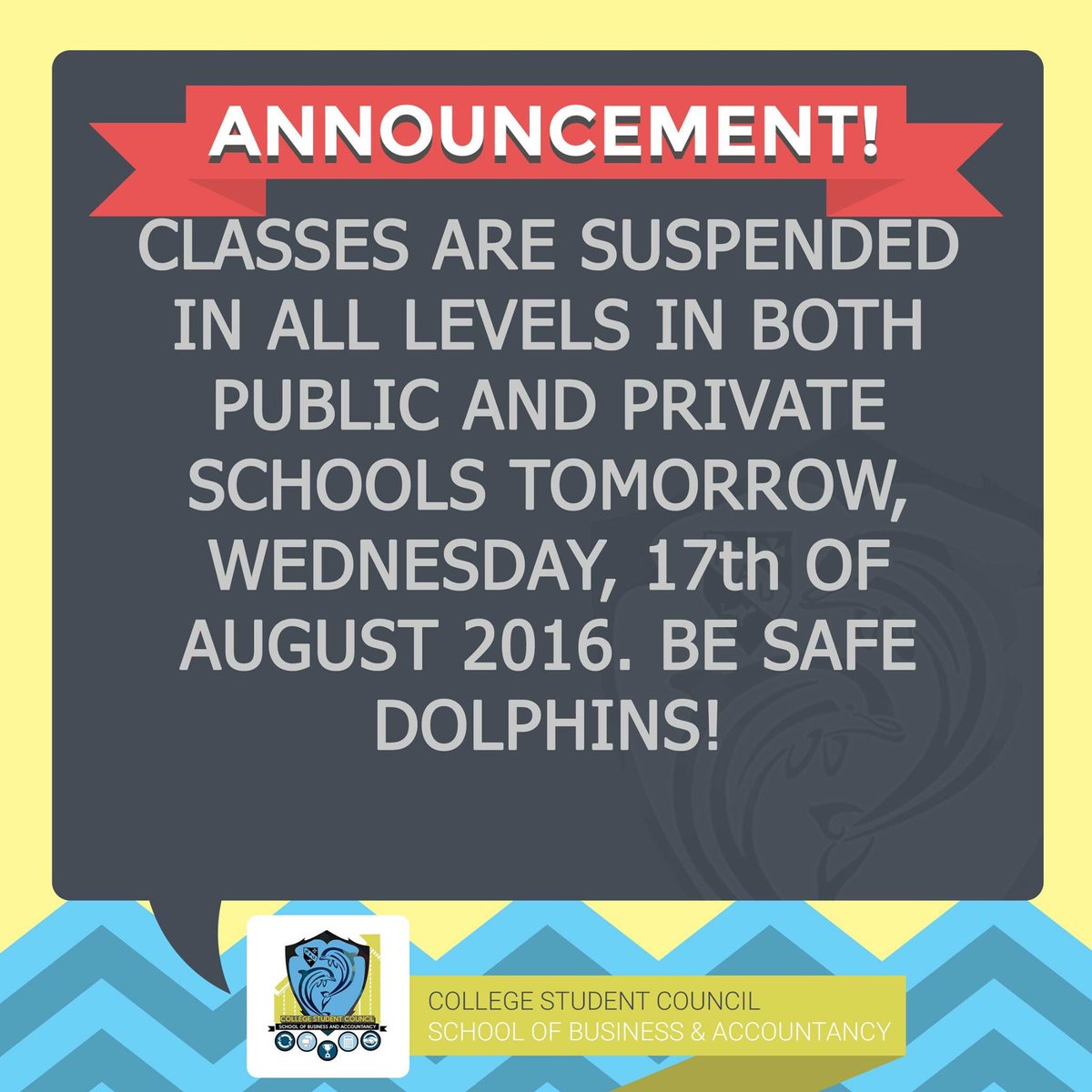 CSCCBAOFFICIAL's tweet photo. BE SAFE DOLPHINS! 🐬 https://t.co/EuyMmXKe0r