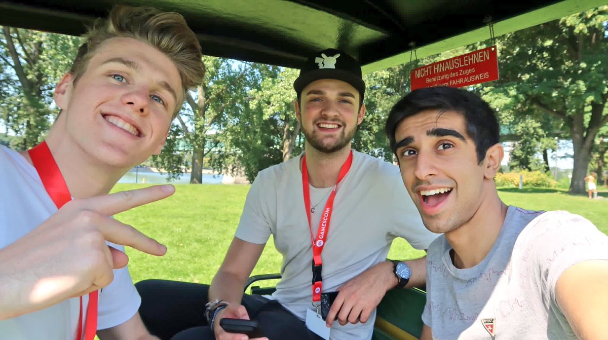 OMGitsAliA's tweet photo. The Poke-squad have found the perfect egg hatching method 😂 Chilling on a train in Germany having a laugh! 😊🙌🏻🇩🇪 https://t.co/YcVzUoS2OL