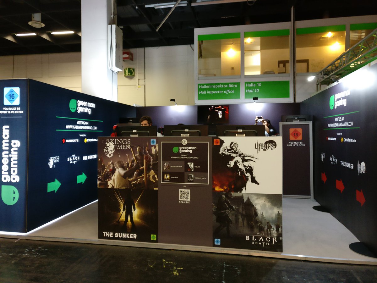 LifelessGame's tweet photo. The GMG booth at gamescom! :) getting ready for tomorrow! https://t.co/BlM95dRoXR