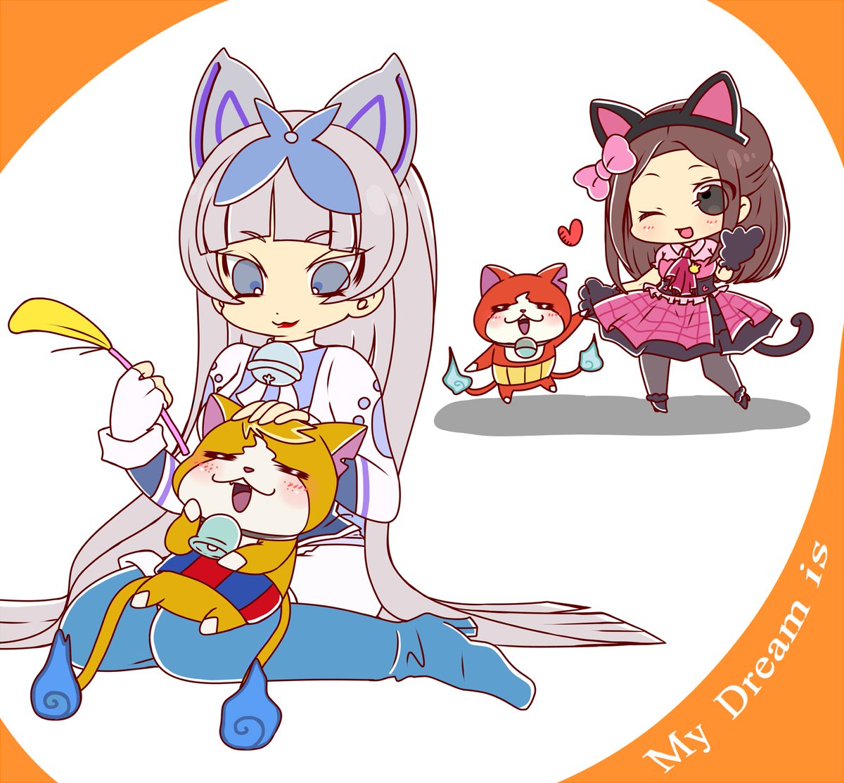 雪那 Twitterissa イラリクのジバニャンとフササたん トムニャンとレディー ニャニャ