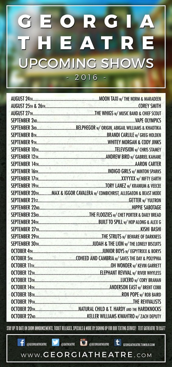 GaTheatre's tweet image. TICKET GIVEAWAY CONTEST! RT to enter to win a ticket to EVERY show listed here! Winner will be announced 8/23 @ 6pm!