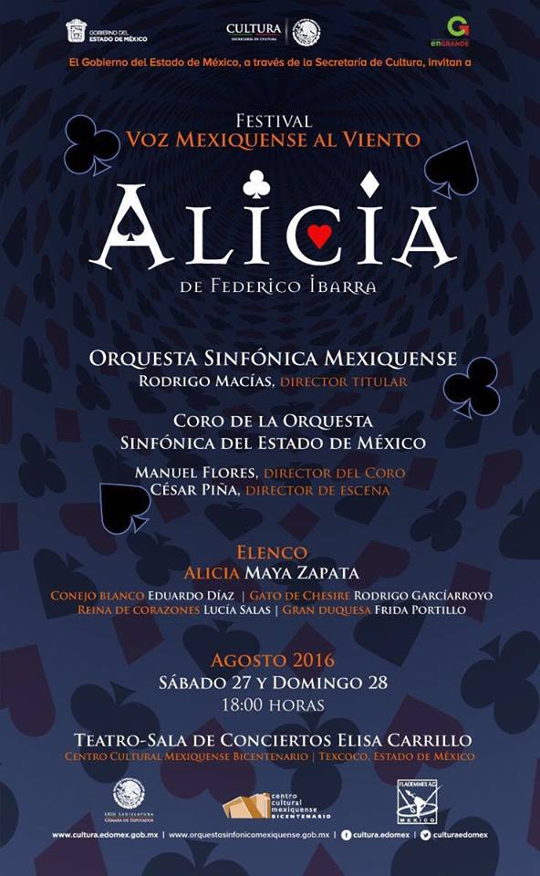 ccmbcultura's tweet photo. Un Conejo Blanco,un gato sonriente y la Reina de Corazones, en la #Ópera #Alicia en @ccmbcultura /Agosto 27 y 28,18h https://t.co/l26spytADH