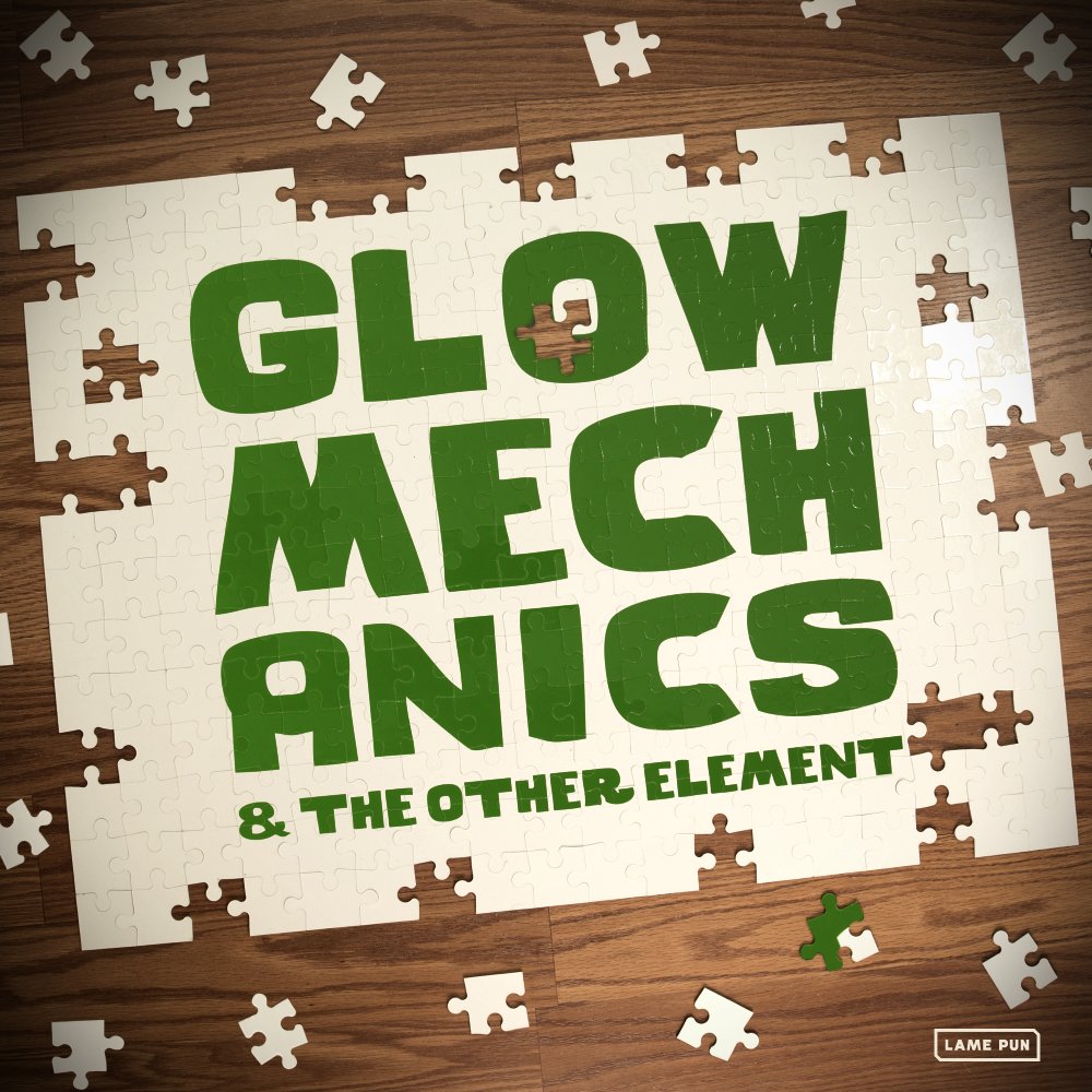 Album cover [front] by Plane Jane. Free copy at our release Saturday. 

Glow Mechanics &amp; The Other Element / 8.20.16