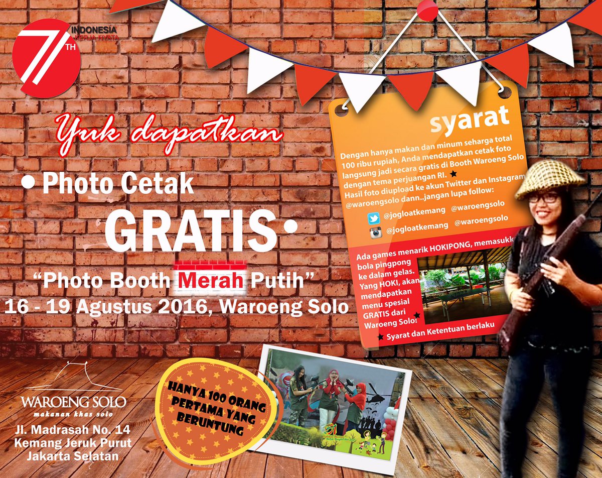 waroengsolo's tweet photo. Bantu Retweet ya.Terima Kasih🙏@JogloAtKemang  @EventJakartaCom @GitarPlus @InfoJadwalEvent @id_serena @SekepalAspal https://t.co/Wp7IHJ05zF