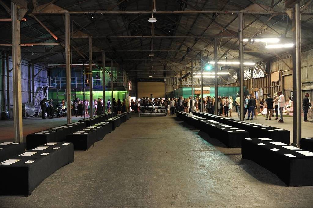 The runway is all set up with benches and our black velvet covers at <a href="/genart/">Gen Art</a>'s 'Fresh Faces' fashion show ( Rentals…