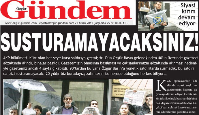 SUSTURAMAYACAKSINIZ!
#ÖzgürBasınSusturulamaz
#ÖzgürGündem