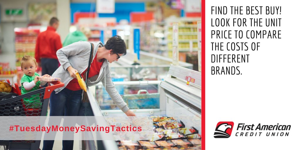 FirstAmericanCU's tweet photo. #TuesdayMoneySavingTactics by #FirstAmericanCU #bargainhunt #savingmoney #CompareAndSave https://t.co/4jNTIZRJep