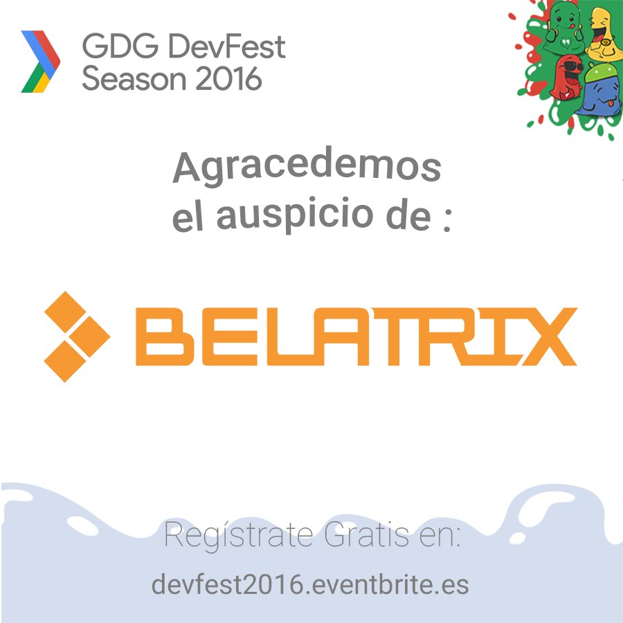 WTMLima's tweet photo. Gracias @BelatrixSF por auspiciar nuestro evento #devfestlima2016 +Registro: https://t.co/iYZ43zyUA3 #wtmlima https://t.co/p32SpeXADk