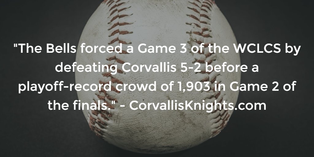 VisitCorvallis's tweet photo. The @CorvKnights are on to game 3 of the finals, tonight! #WCLCS #Corvallis
Info: https://t.co/jOmKKl2msQ https://t.co/Q929i2BBIB