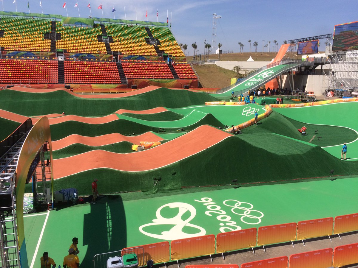 TimPeachBBC's tweet photo. The BMX starts tomorrow. The venue looks very cool. https://t.co/fidrBLyOmN