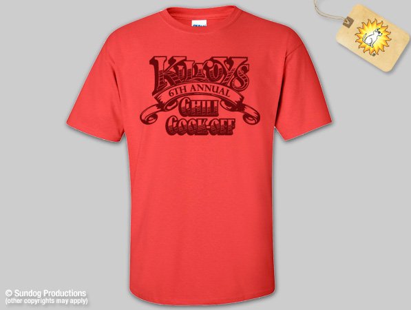 SundogTees's tweet photo. It's nearly time for #chilicookoffs - a cool #tshirt design is a must. #chili @Kilroysbar #autumn #screenprinting https://t.co/mORSs6H9Wz