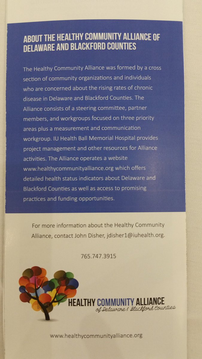 John Disher, Healthy Community Alliance of Delaware &amp; Blackford Counties, aligning  partners for healthier choices.