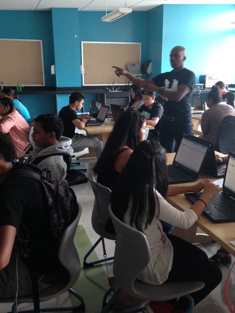 chris__maher's tweet photo. Our @pvdschools PTECH program is up &amp; running already. Coding with @intracitygeeks. @jodiPTECHPROV @GinaRaimondo https://t.co/pK15wKUZ6O