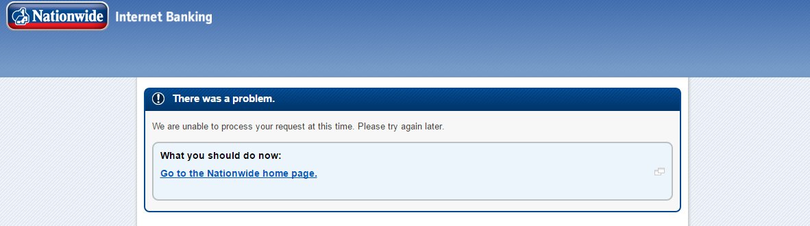 linc2569's tweet photo. @AskNationwide currently unable to login to internet banking (see attached picture), is the system down? https://t.co/4lTQIfxCn4