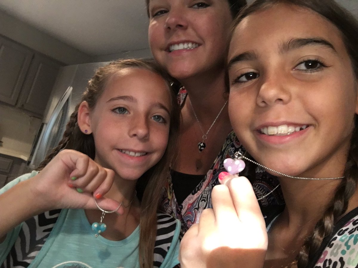 First day of school necklaces. #tradition Thanks <a href="/KariHeybrock/">Kari Heybrock</a> designs for being awesome!