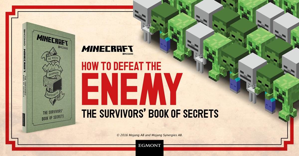 Minecraft's tweet photo. The Survivors' Book of Secrets is coming out in the US today! Yay! https://t.co/lT6DRsPFId https://t.co/s6VibGwHgZ