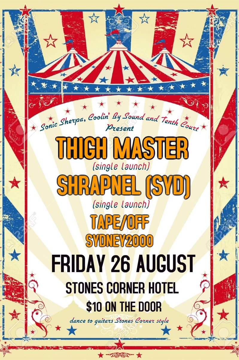 Double single launch for Thigh Master and Shrapnel w/ Tape/Off &amp; Sydney2000 Stones Corner Hotel Fri 26 Aug, $10!!