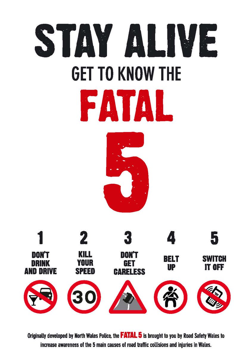 Stay Alive this Summer, get to know the Fatal 5! #Fatal5 #Roadsafety #Dontbeanotherstat <a href="/Road_Safety_GB/">Road Safety GB</a>