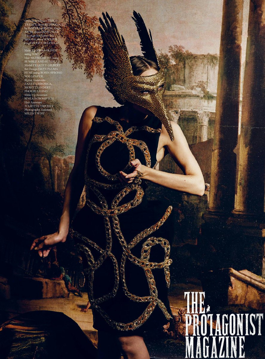 Jay Briggs gold crystal winged mask in <a href="/protagmag/">The Protagonist</a> photography <a href="/RamShergill/">ram shergill</a> styling <a href="/ClaudiaBehnke/">Claudia Behnke</a>