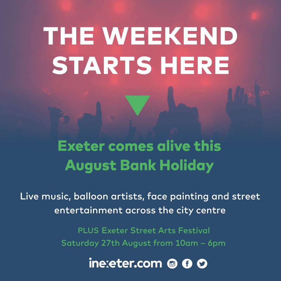 Don't miss The Weekend Starts Here in #Exeter city centre, Fri 26 &amp; Sat 27 Aug <a href="/InExeter/">Richard Booth</a> #InExeter