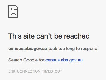 CanberraNews's tweet photo. Unexpectedly high volumes of users possibly to blame for Census 2016 web site crash. #census2016 https://t.co/P33zCOBBst