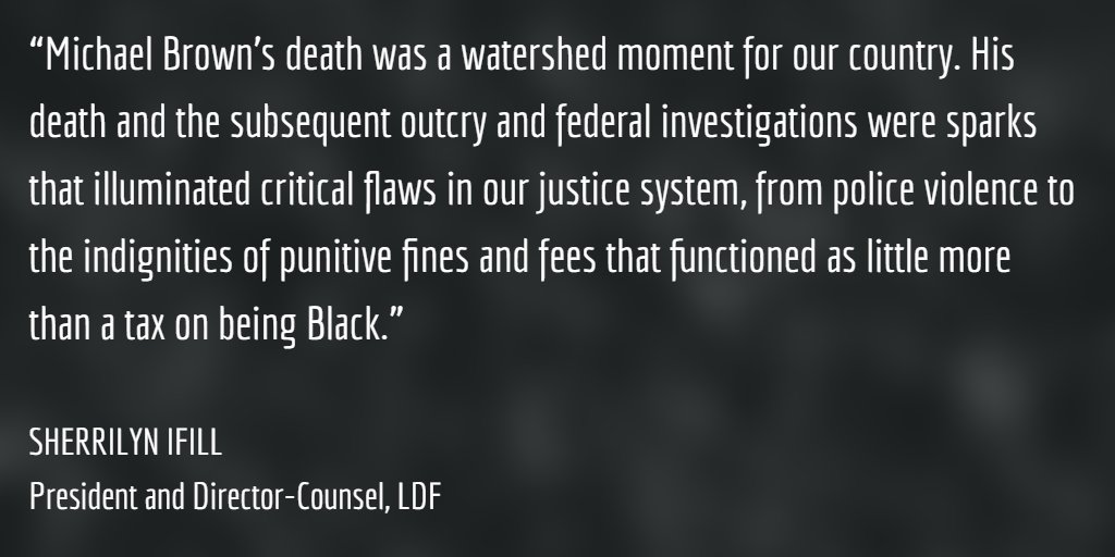 NAACP_LDF's tweet photo. Today we remember #MichaelBrown, whose death sparked a movement against police violence https://t.co/suw01zrkQX https://t.co/qm1P25a5w2