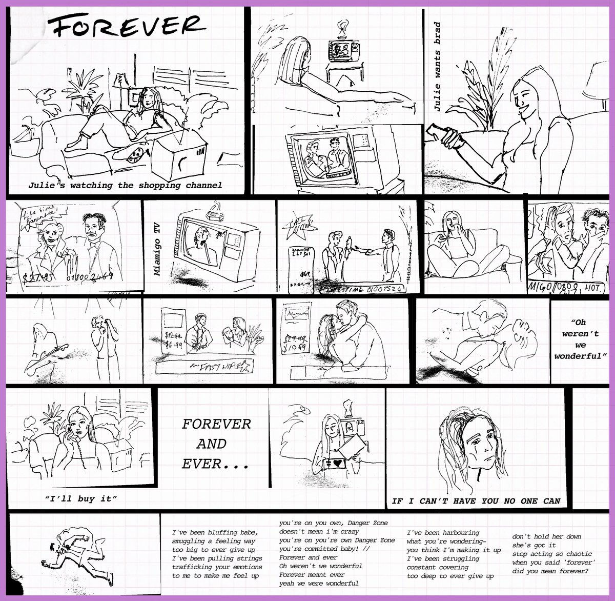 been a month since we released our video for Forever! here's the original story board!x