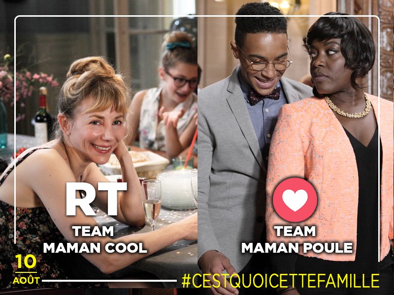 RT pour la team "maman cool" et j'aime pour la team "maman poule" ! #CestQuoiCetteFamille, demain au cinéma !